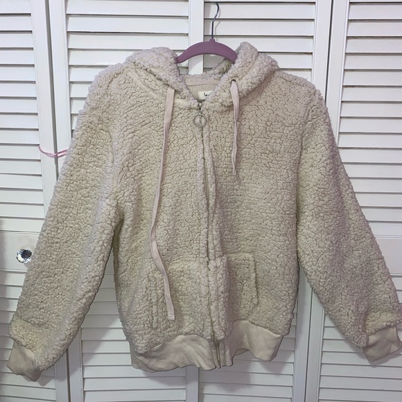 Cream colored fluffy jacket. "His bear jacket-Khaki" - Picture 2 of 7